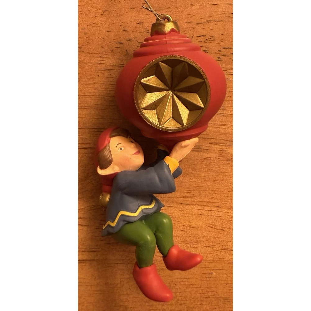 Vintage 1980 Avon Elf with Christmas Decoration Ornament Santas‎ Helper 4 in